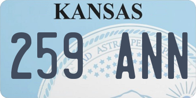 KS license plate 259ANN