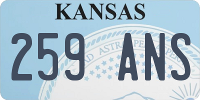 KS license plate 259ANS