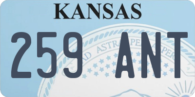 KS license plate 259ANT