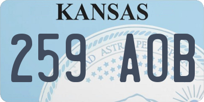 KS license plate 259AOB