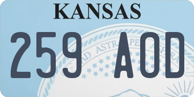 KS license plate 259AOD
