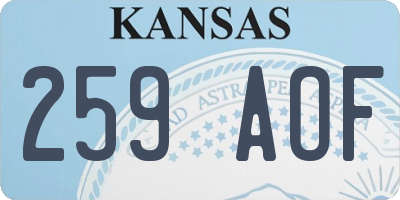 KS license plate 259AOF