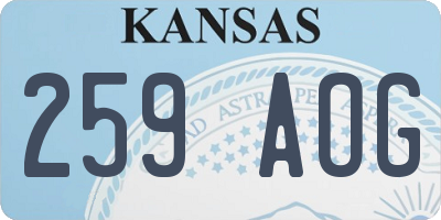KS license plate 259AOG