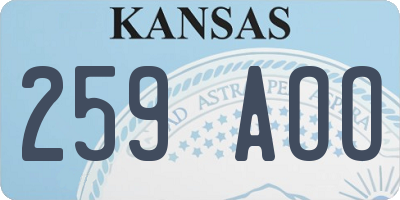 KS license plate 259AOO