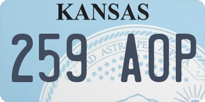 KS license plate 259AOP