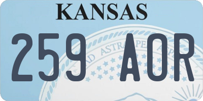 KS license plate 259AOR