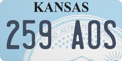 KS license plate 259AOS