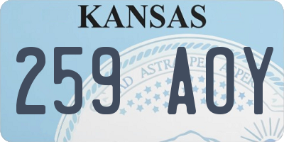KS license plate 259AOY