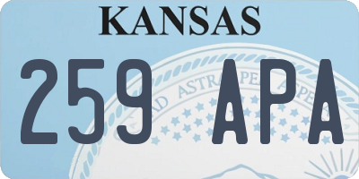 KS license plate 259APA