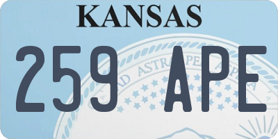 KS license plate 259APE
