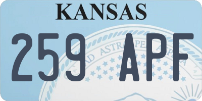KS license plate 259APF
