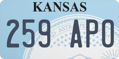 KS license plate 259APO