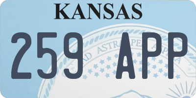 KS license plate 259APP