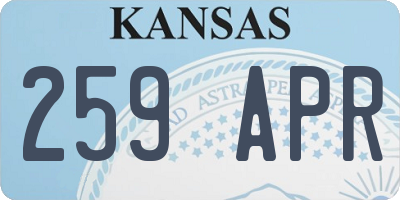 KS license plate 259APR