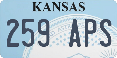 KS license plate 259APS