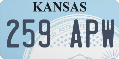KS license plate 259APW