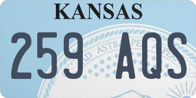 KS license plate 259AQS