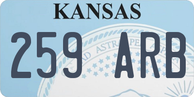 KS license plate 259ARB