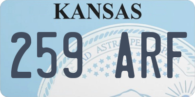 KS license plate 259ARF