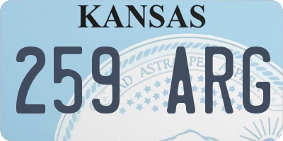 KS license plate 259ARG