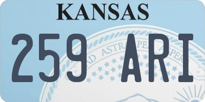 KS license plate 259ARI