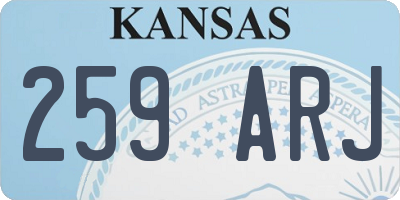 KS license plate 259ARJ