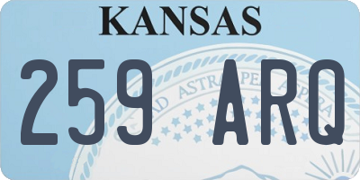 KS license plate 259ARQ