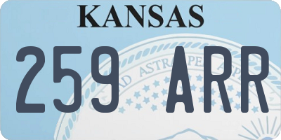 KS license plate 259ARR