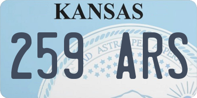 KS license plate 259ARS