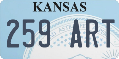 KS license plate 259ART