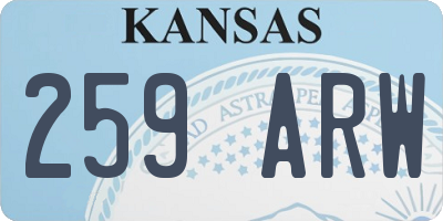 KS license plate 259ARW