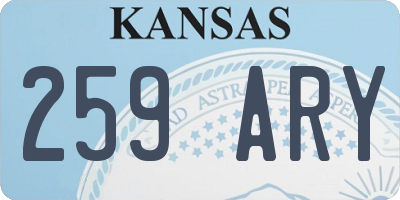 KS license plate 259ARY