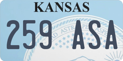 KS license plate 259ASA
