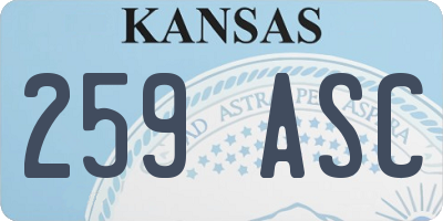 KS license plate 259ASC