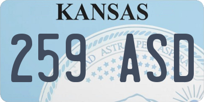 KS license plate 259ASD