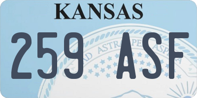KS license plate 259ASF