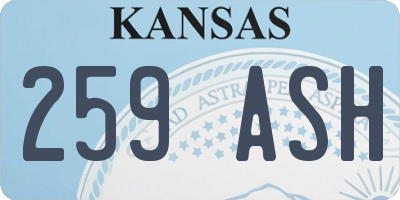 KS license plate 259ASH