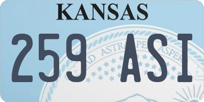 KS license plate 259ASI