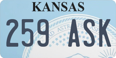 KS license plate 259ASK