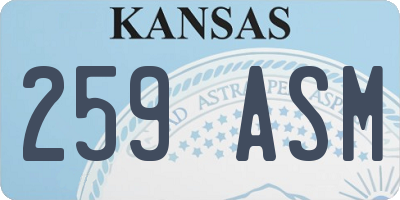 KS license plate 259ASM