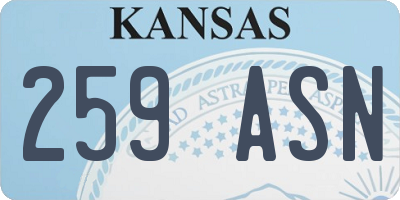 KS license plate 259ASN