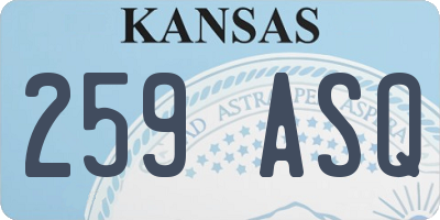 KS license plate 259ASQ