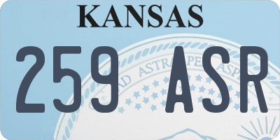 KS license plate 259ASR