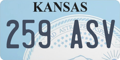 KS license plate 259ASV