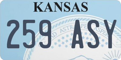 KS license plate 259ASY