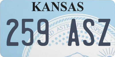 KS license plate 259ASZ