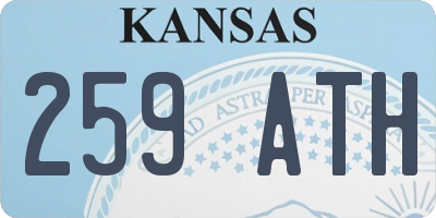 KS license plate 259ATH