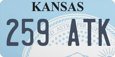 KS license plate 259ATK