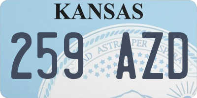 KS license plate 259AZD