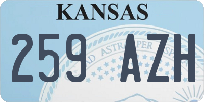 KS license plate 259AZH